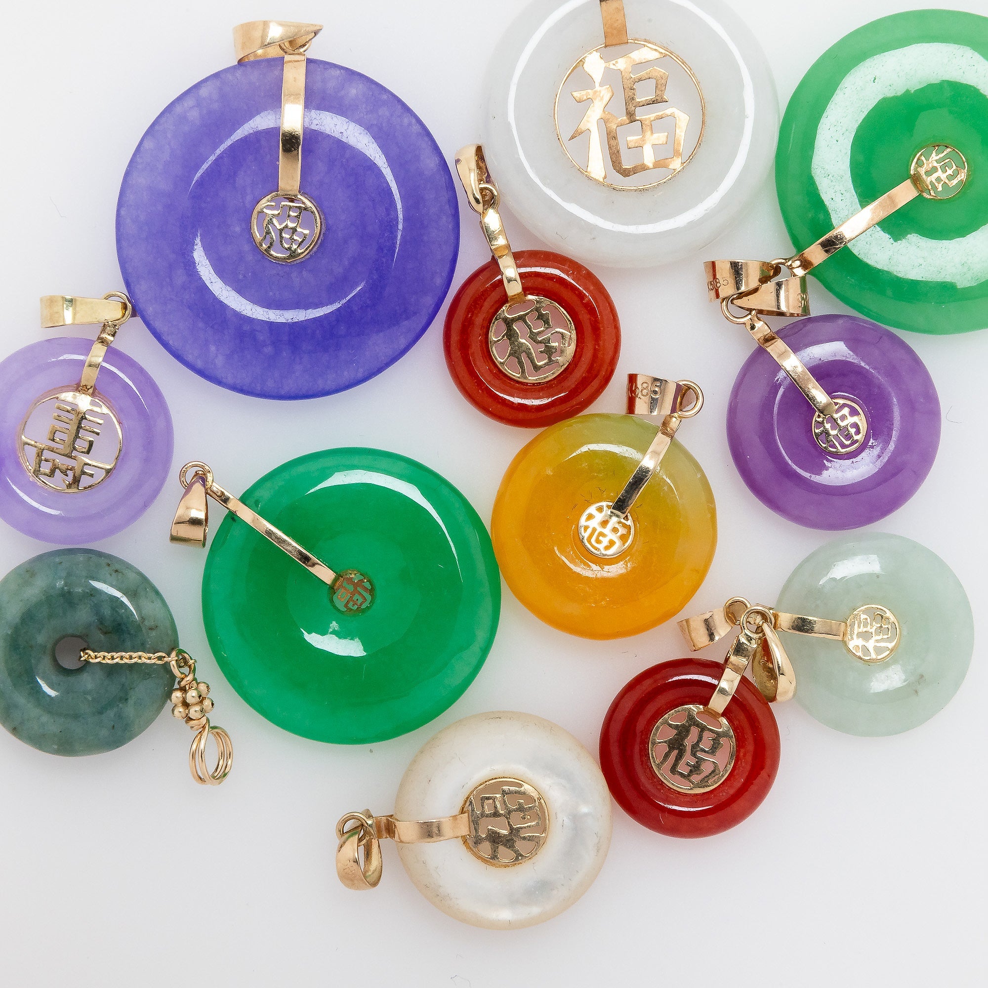 Jade Donut Pendants