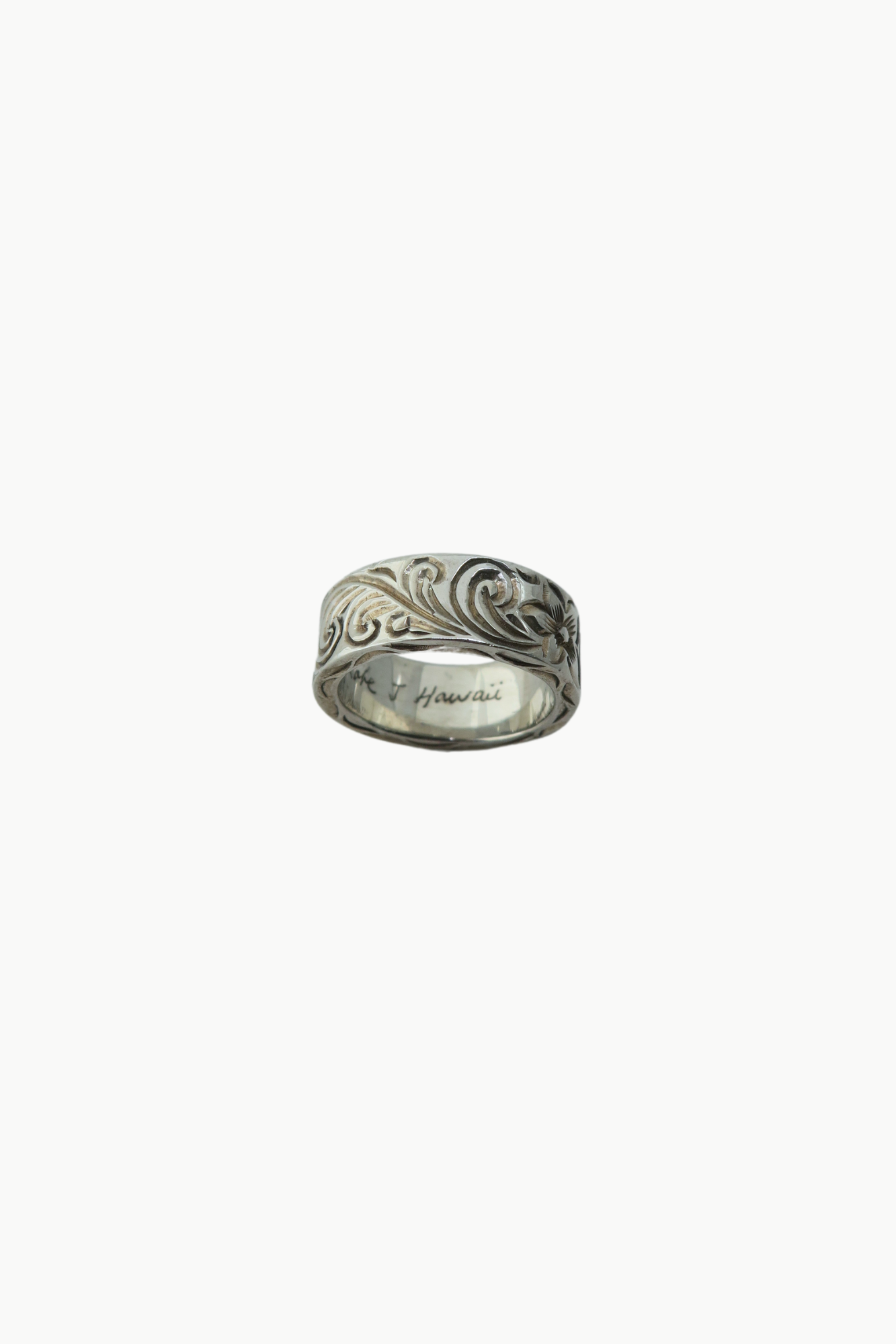 Honu + Plumeria HH Silver Ring in Size 12