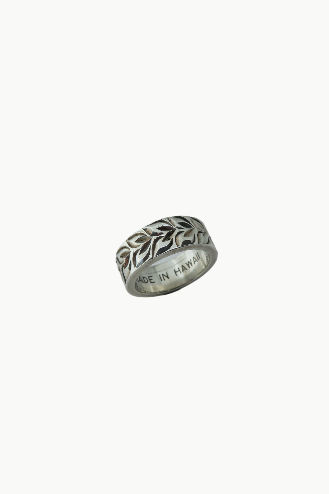 Maile Leaf HH Silver Ring in Size 13