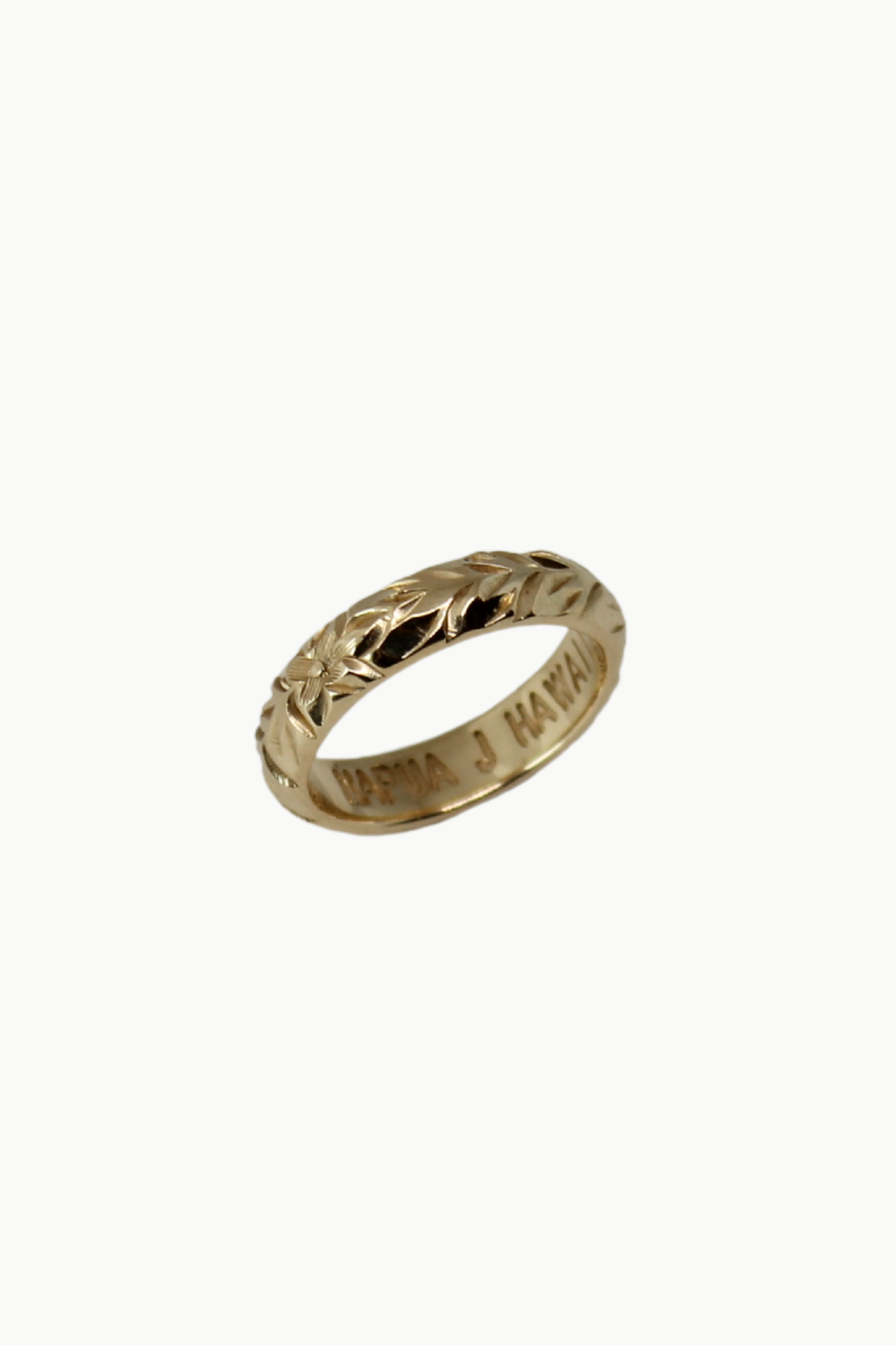 Maile Leaf + Plumeria Eternity Ring in Size 4.25