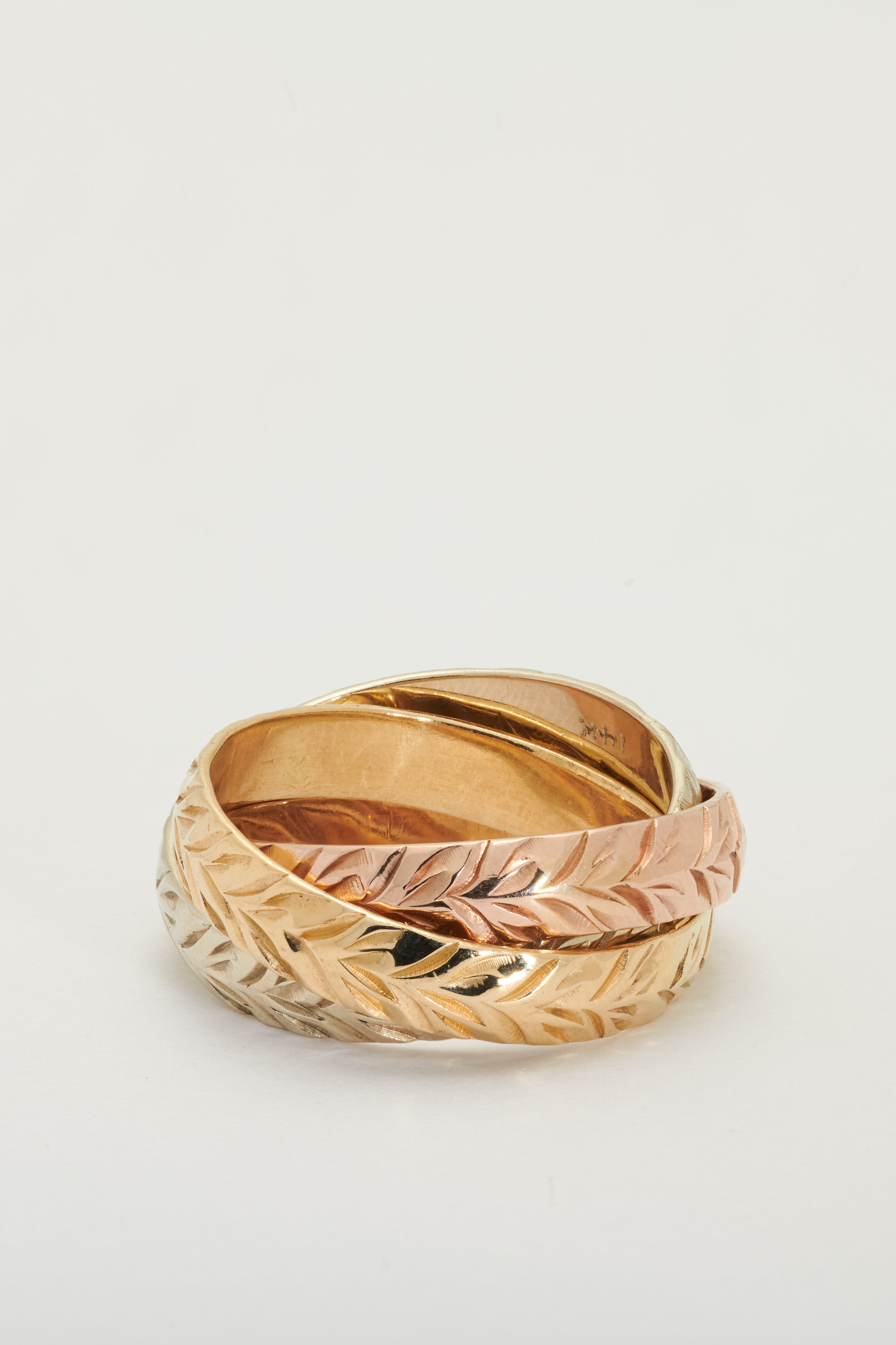 Triple Eternity Maile Leaf Ring [Size 5]