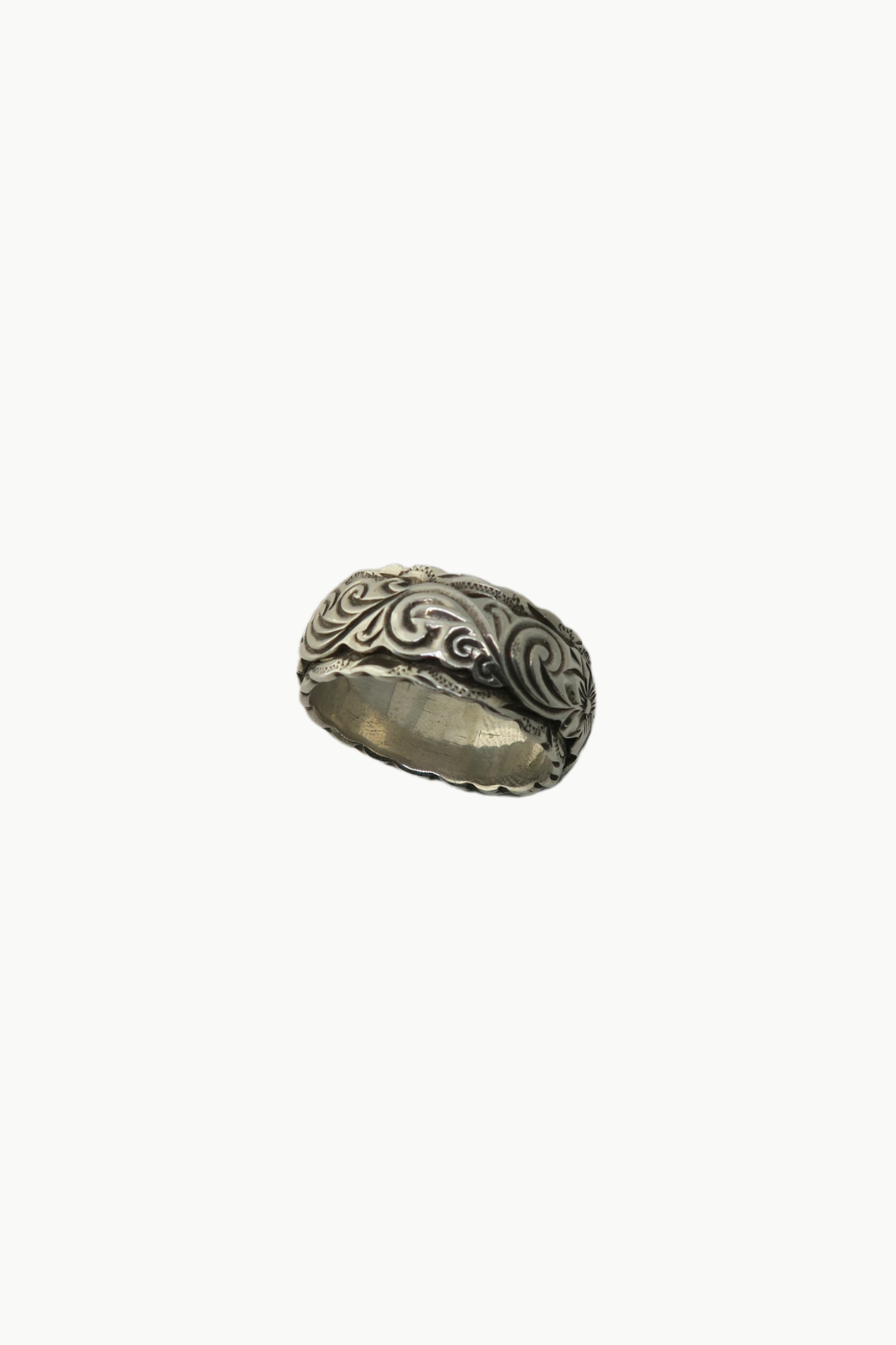 Honu + Plumeria HH Layered Silver Ring - Size 14