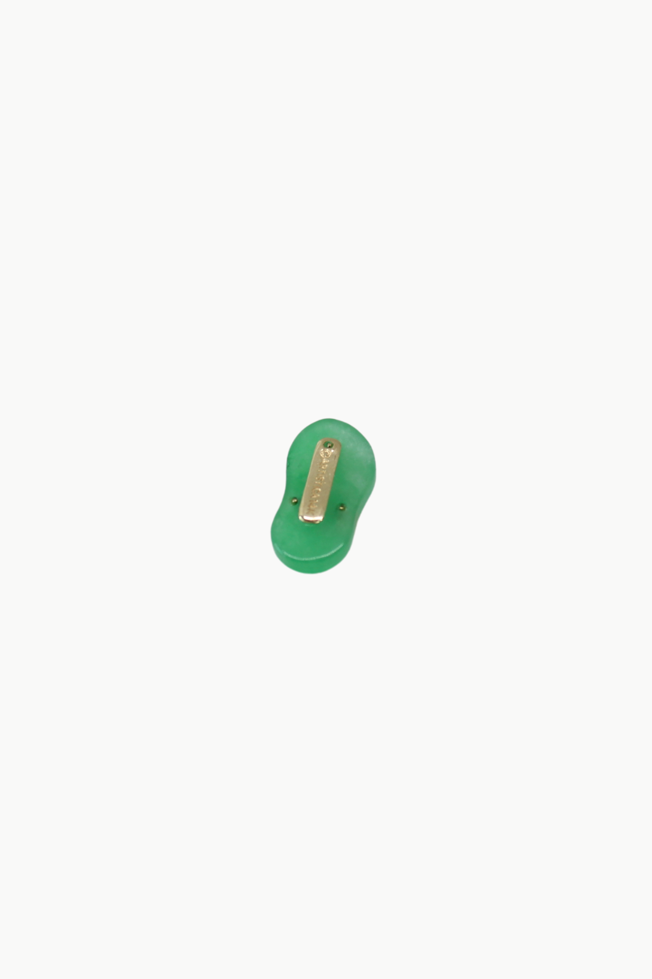 Mini Green Jade Slippah Pendant with Single Melee Diamond