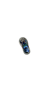 Abalone Shell Slippah Pendant with Plumeria
