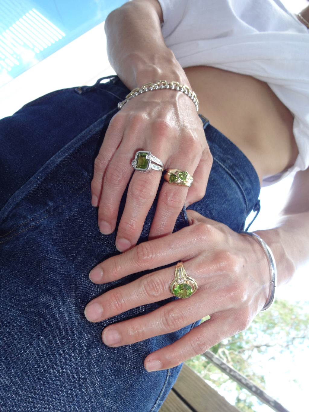 Taylor Peridot Rectangle Ring [Size 6.75]