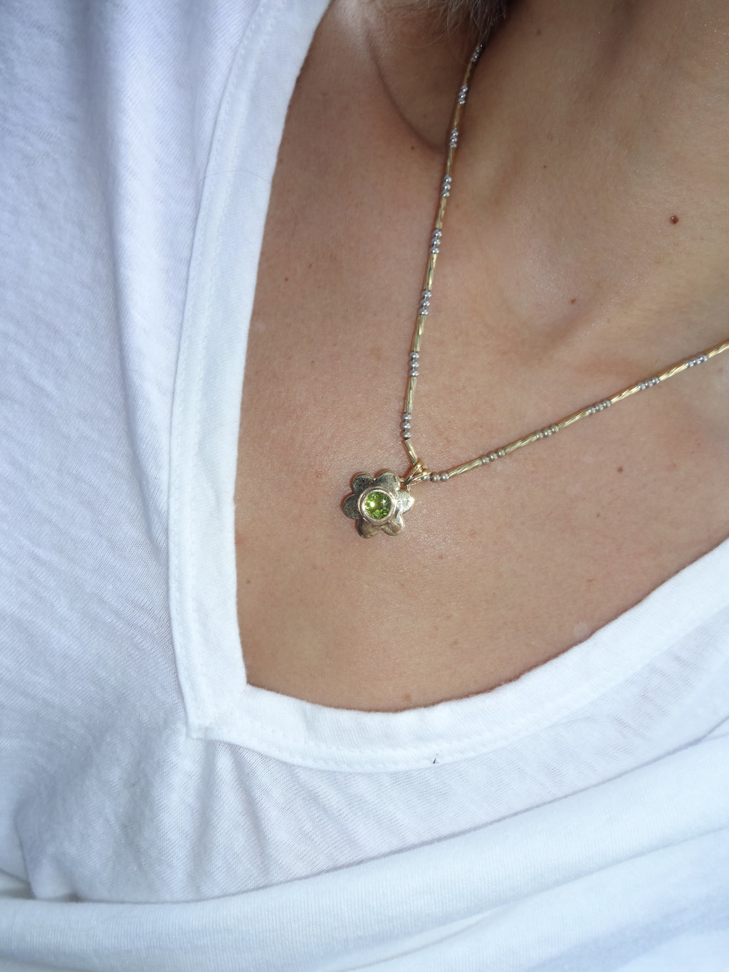 Akemi Peridot Flower Pendant