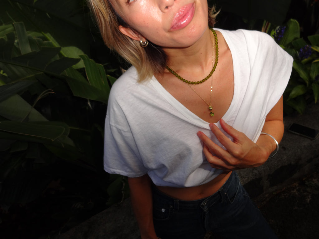 Cassie Beaded Peridot Necklace