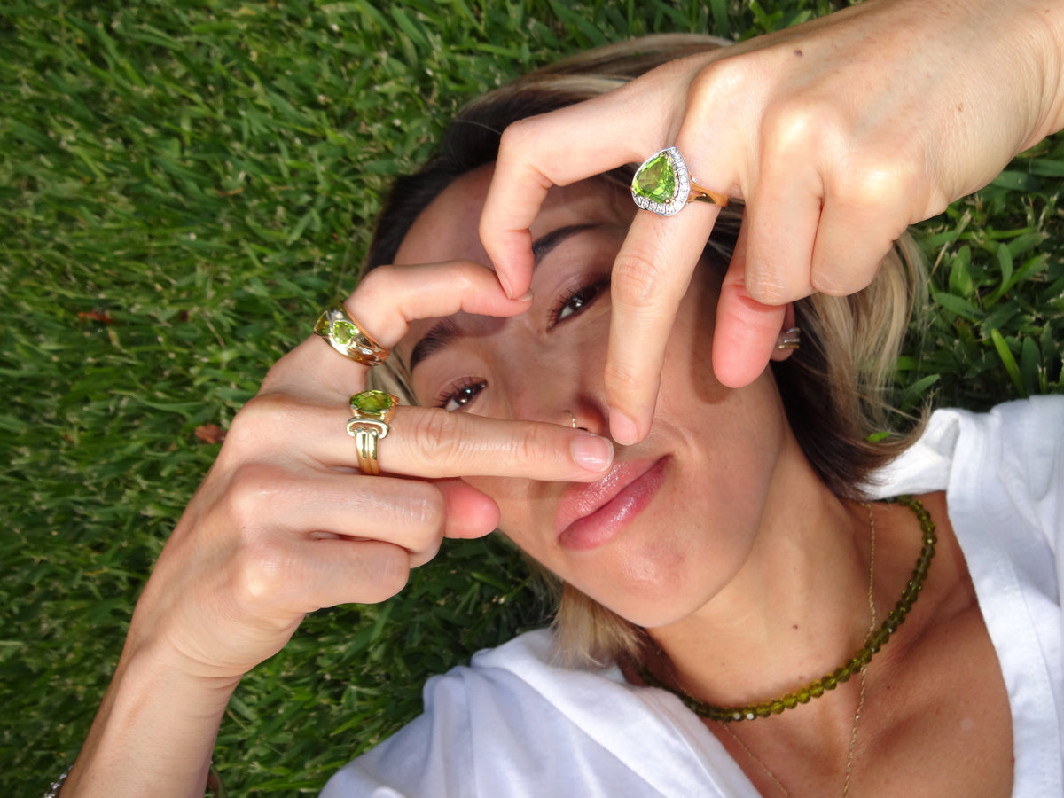 Mia Peridot Heart Ring [Size 7]