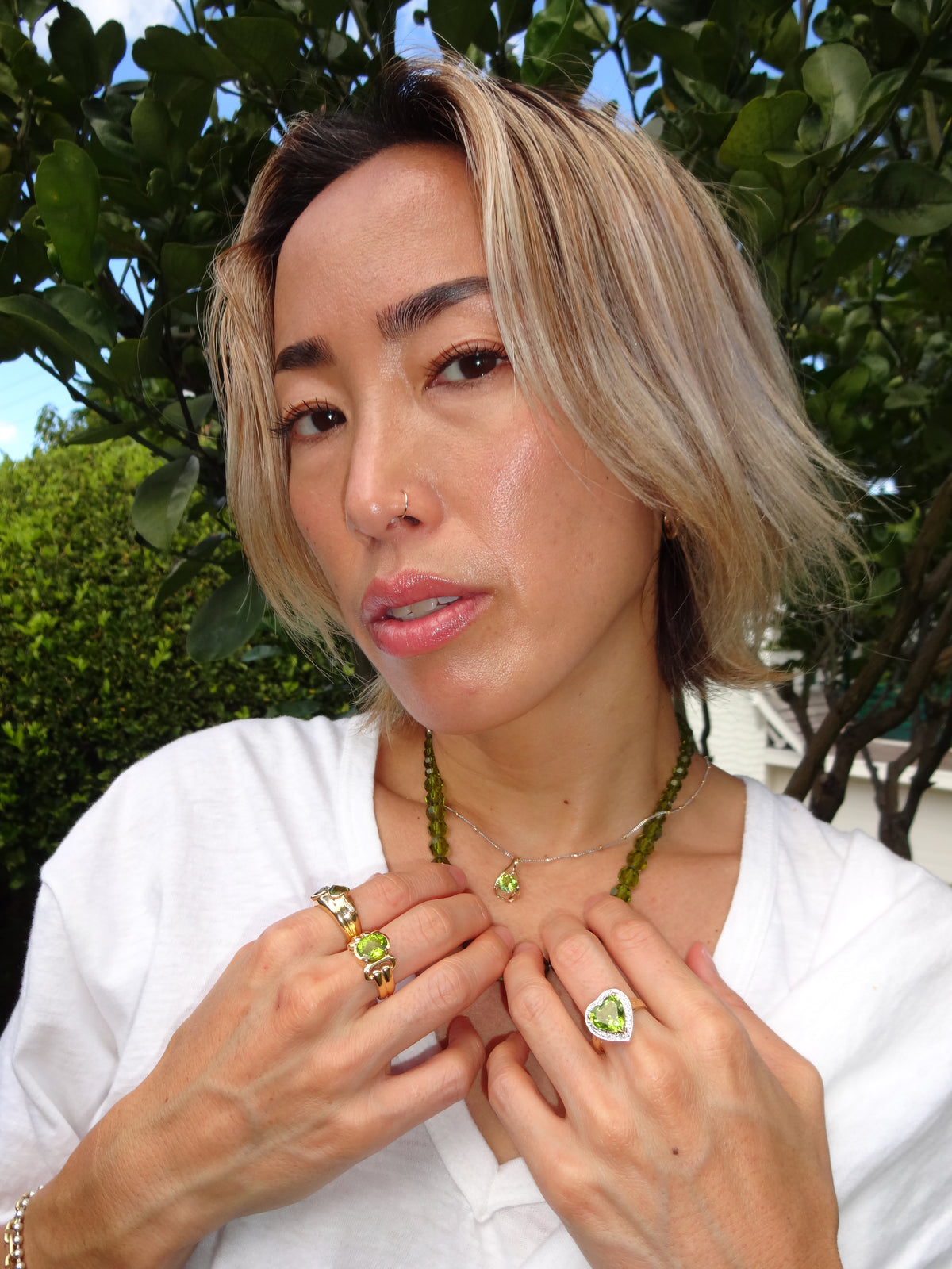 Paul Peridot Teardrop Pendant in 14k Yellow Gold