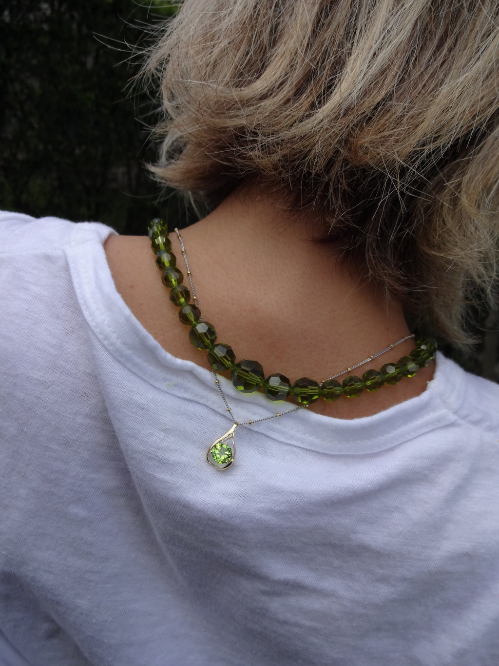 Paul Peridot Teardrop Pendant in 14k Yellow Gold