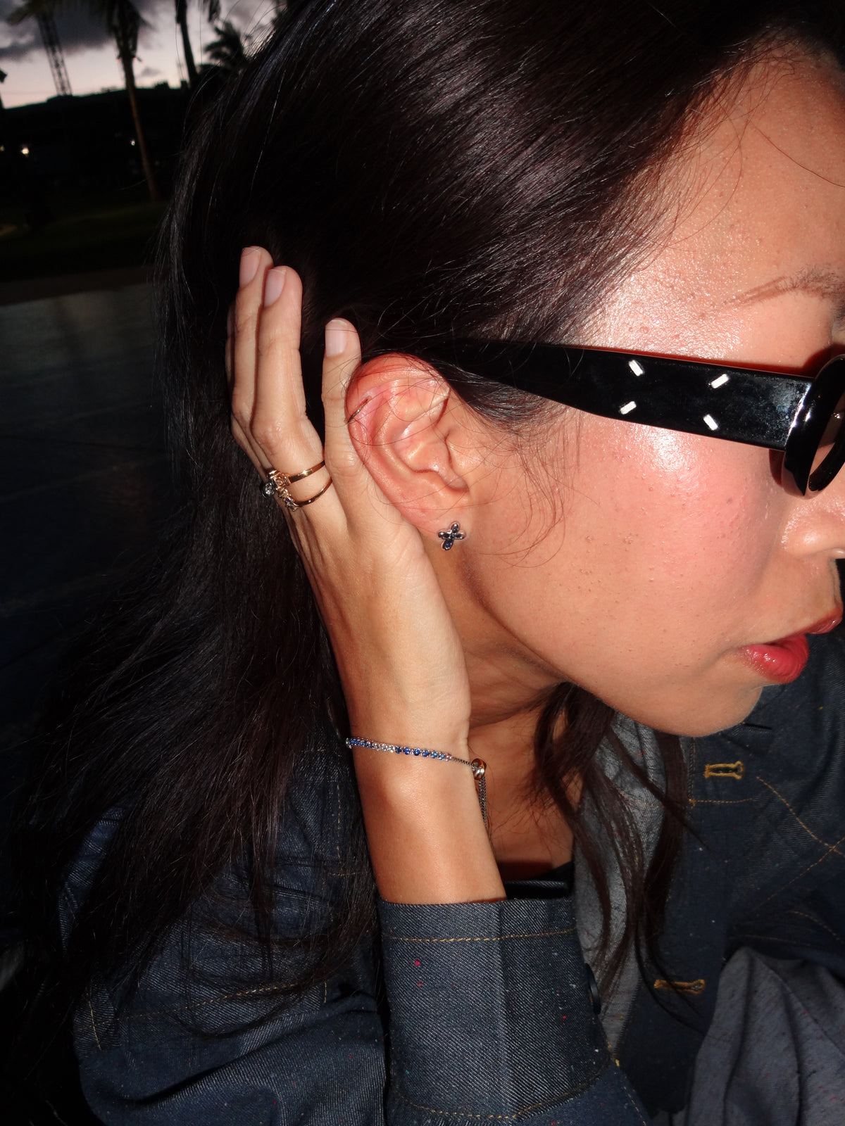 Asher Cross Sapphire Earrings