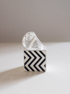 White Swarovski in Clear Acrylic - Big Dome