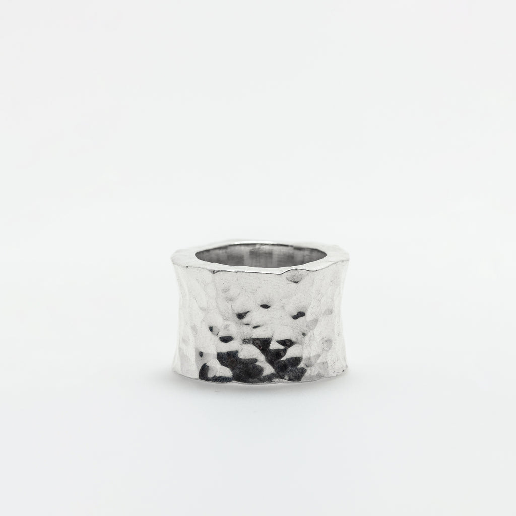 Thick Hammered Band Ring