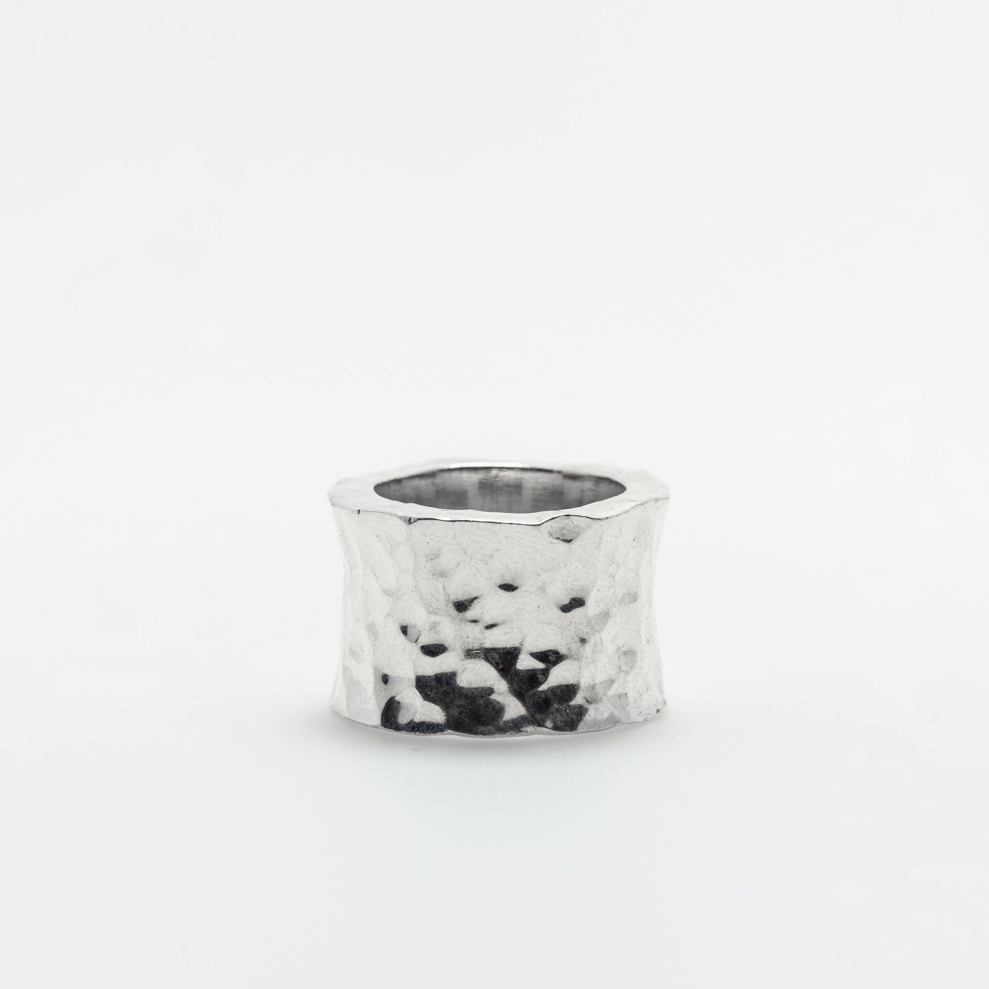 Thick Hammered Band Ring