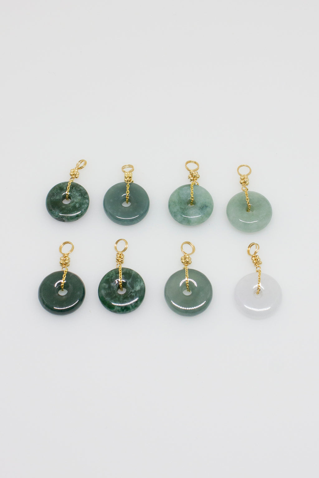 Mini Jade Pendants in 14k Gold
