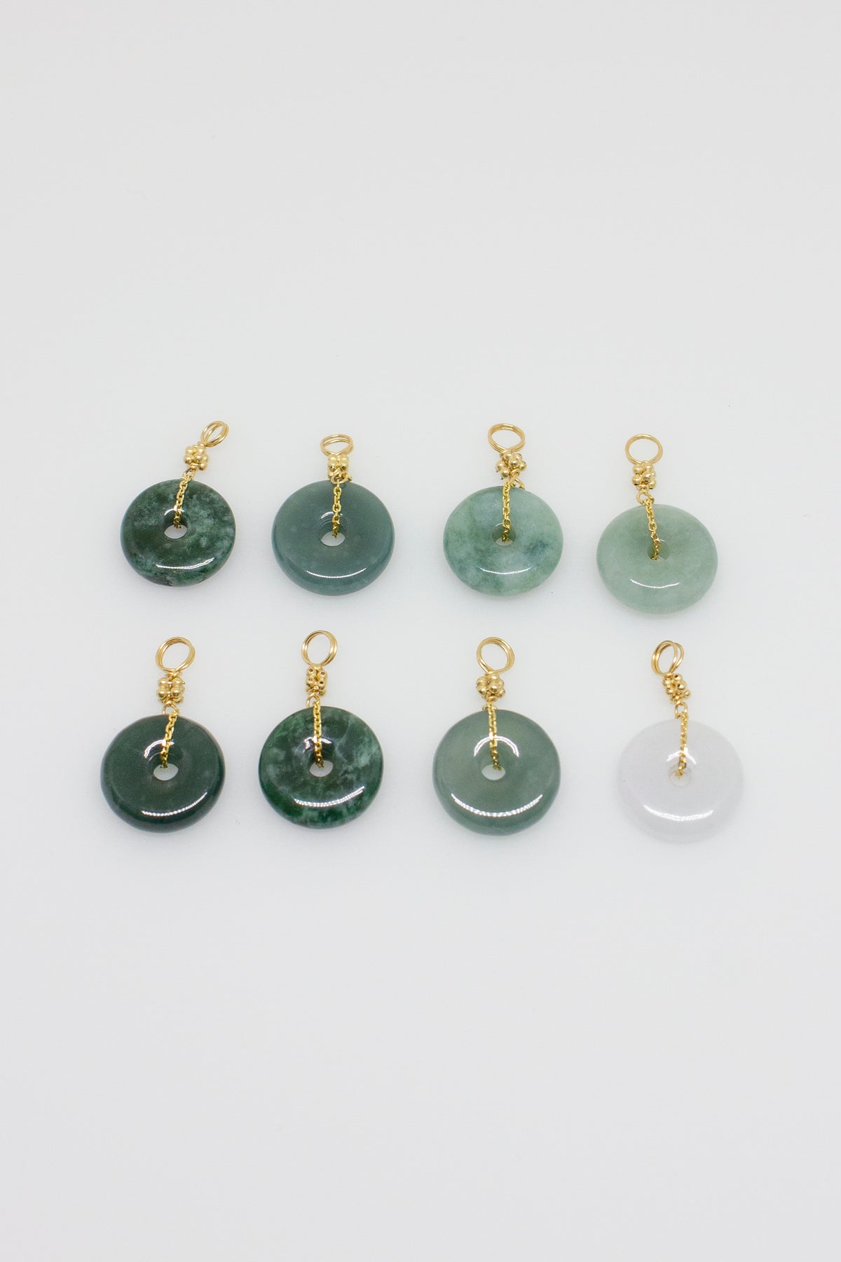 Mini Jade Pendants in 14k Gold
