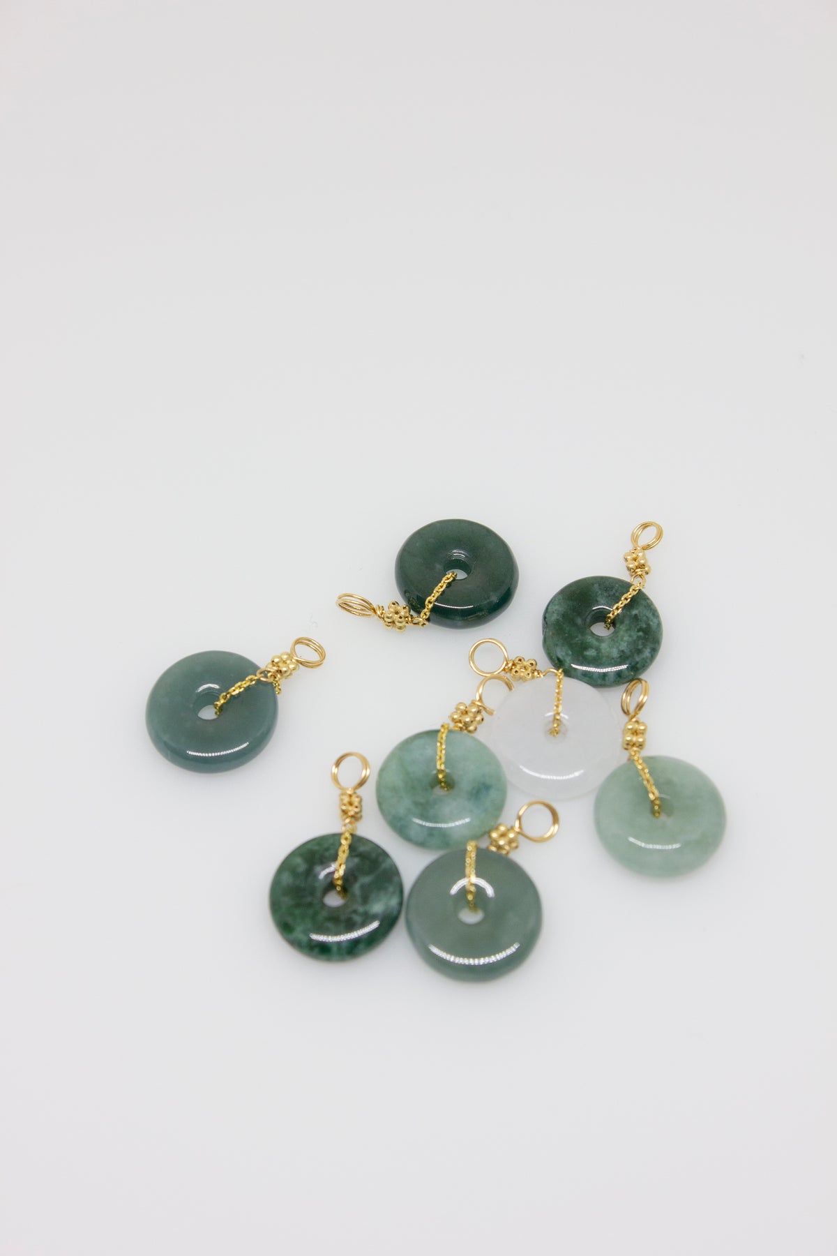 Mini Jade Pendants in 14k Gold