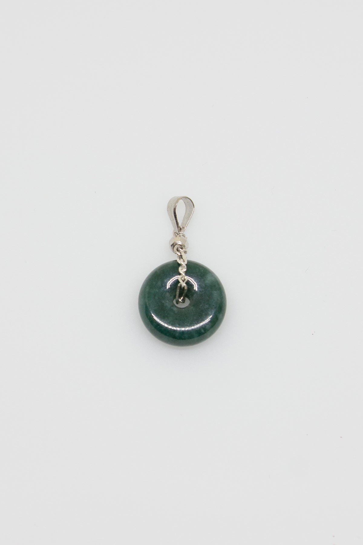 Midnight Emerald Jade Donut Pendant