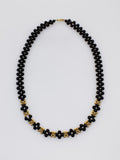 Black Coral Clover Necklace