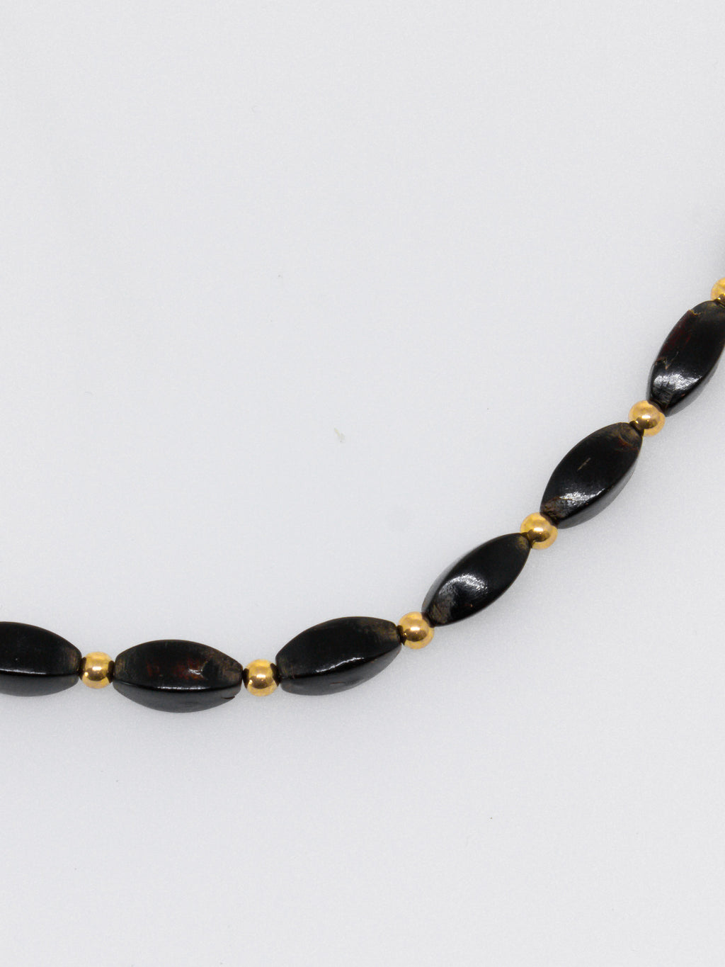 Black Coral Small Seed Necklace