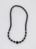 Black Coral Teardrops Necklace