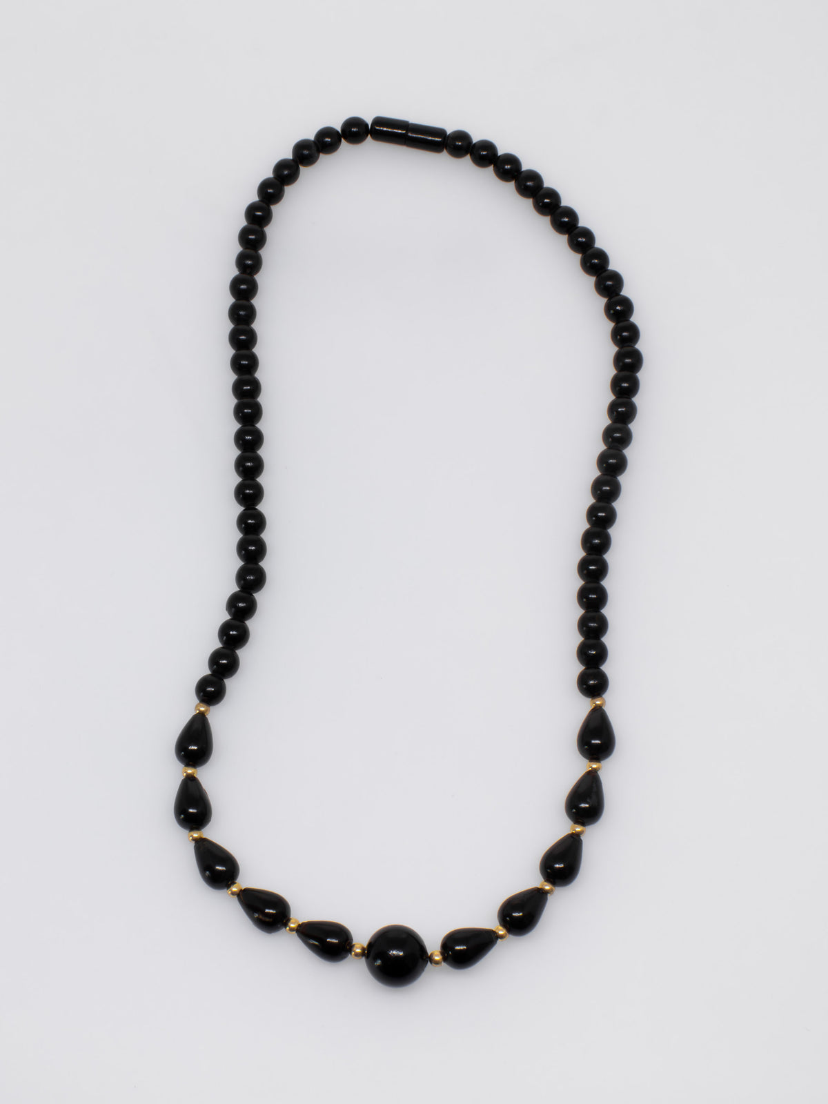 Black Coral Teardrops Necklace