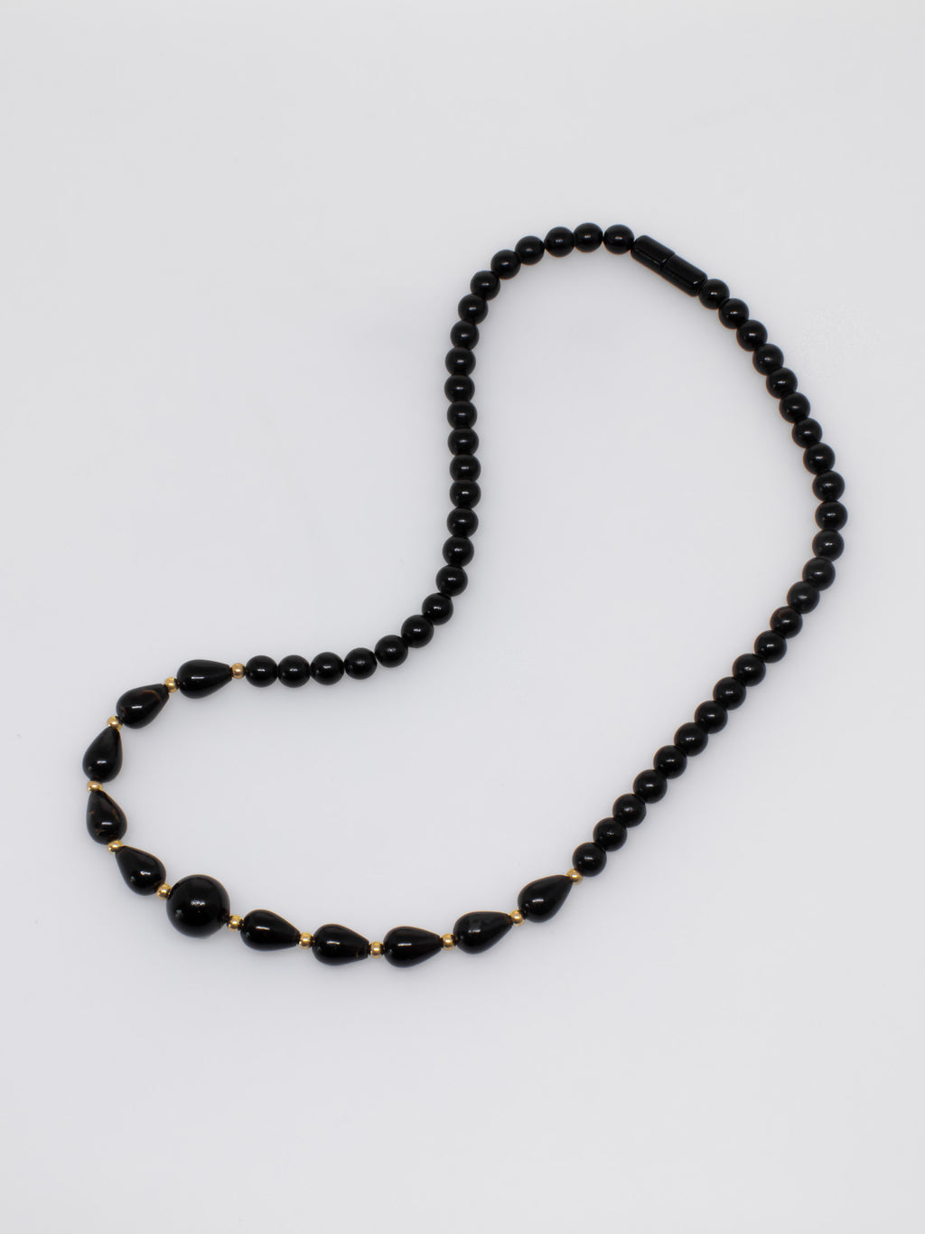 Black Coral Teardrops Necklace