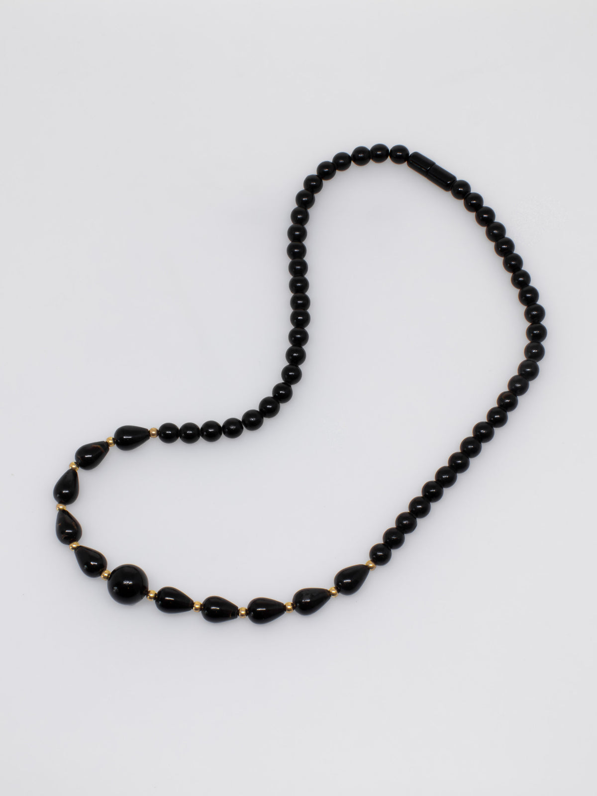Black Coral Teardrops Necklace