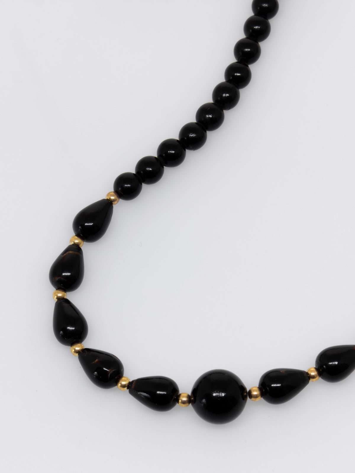 Black Coral Teardrops Necklace