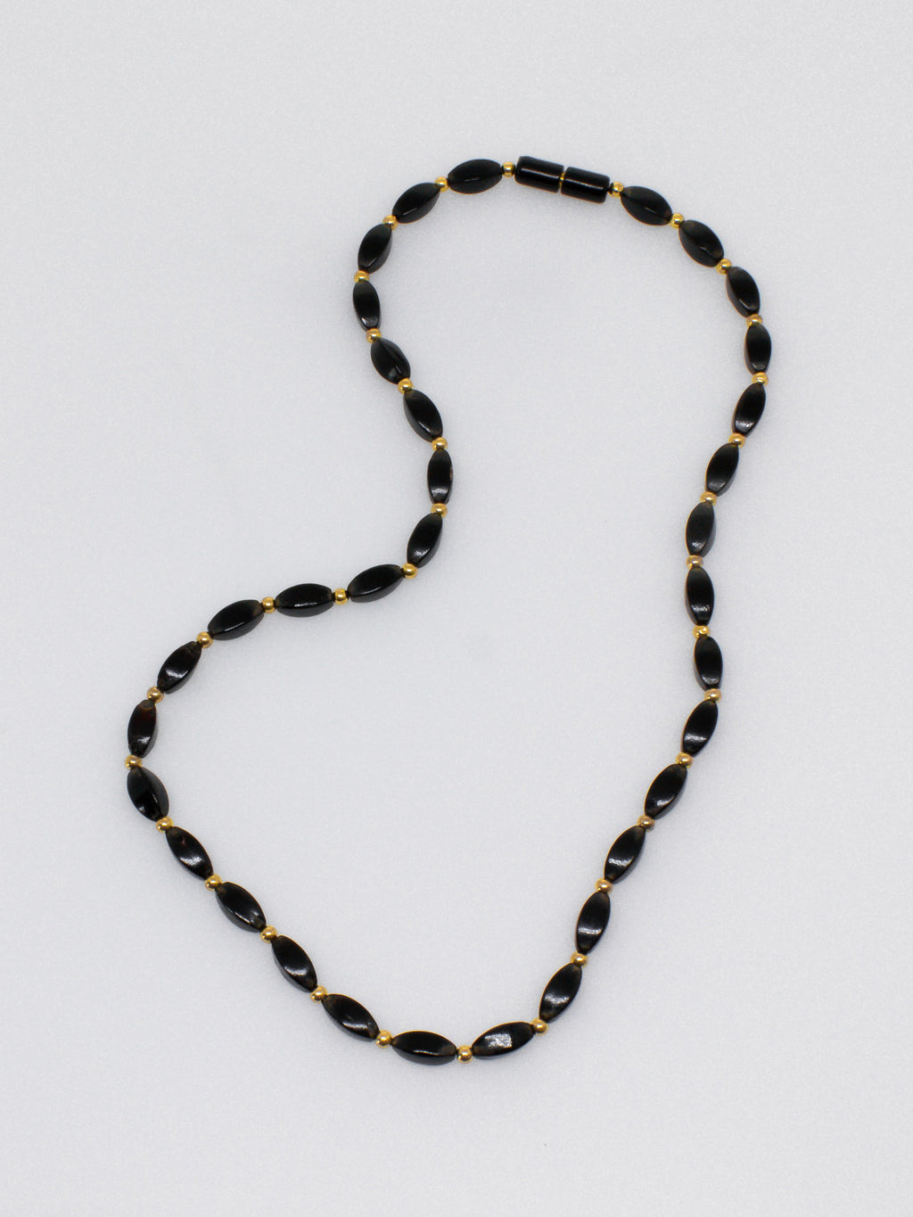 Black Coral Small Seed Necklace
