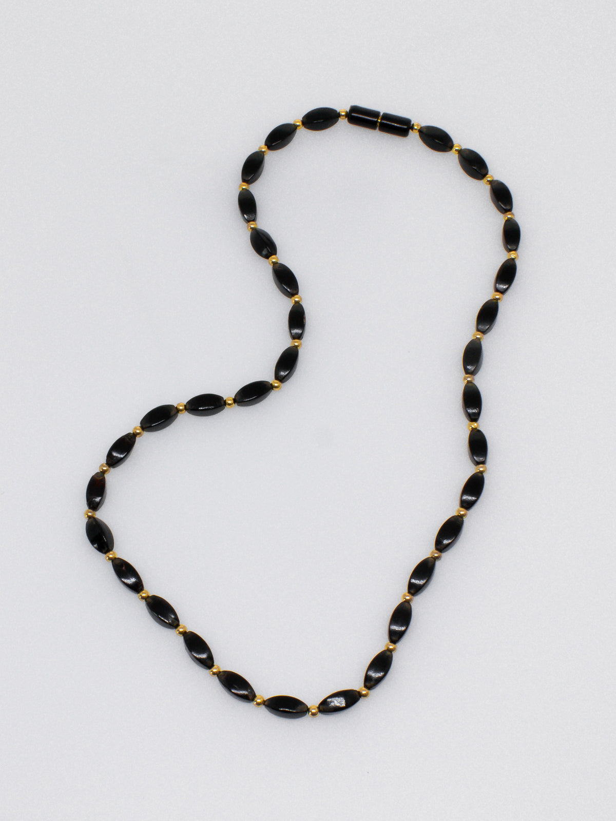 Black Coral Small Seed Necklace