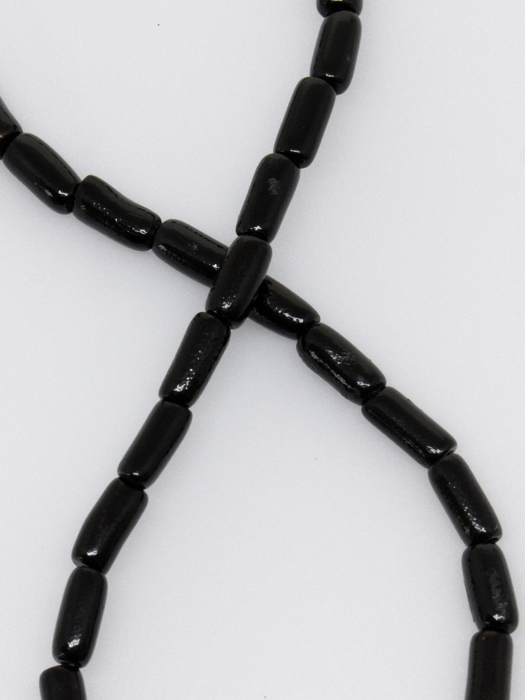 Black Coral Cylinders Necklace