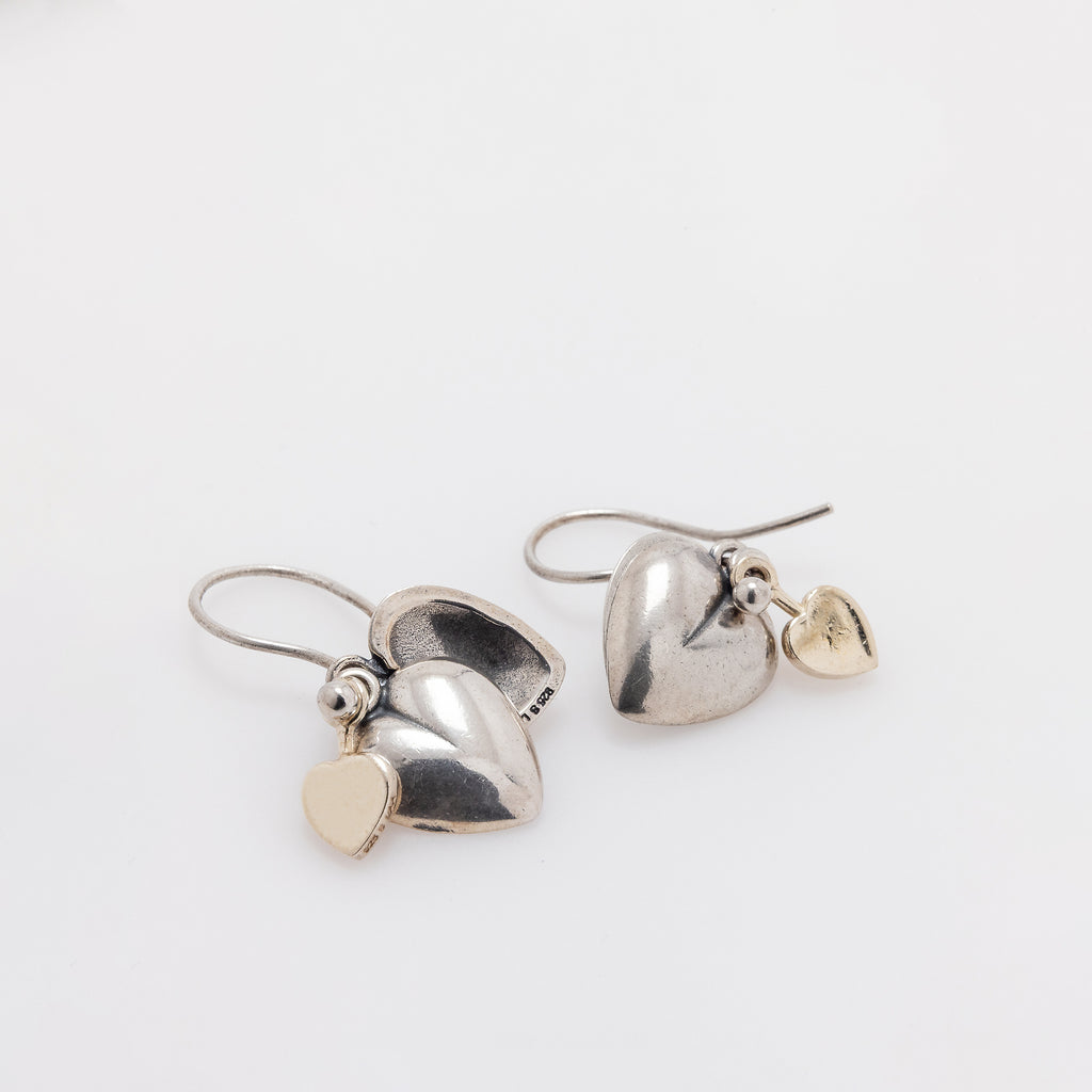 Duo Dangle Heart Earrings