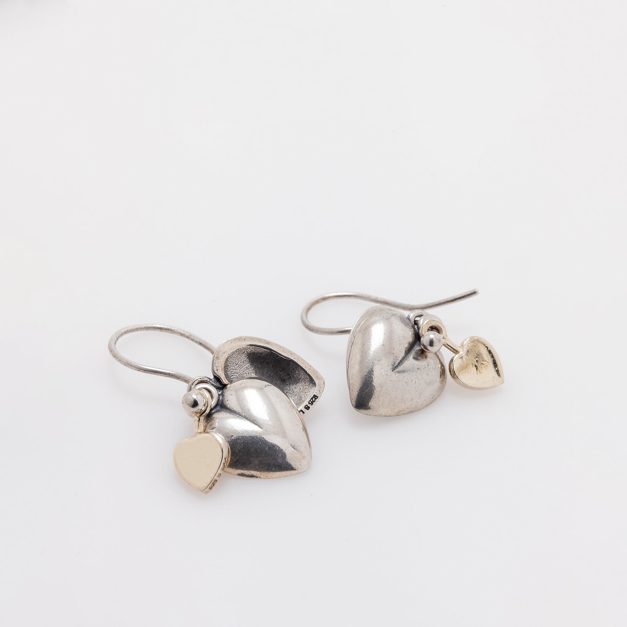Duo Dangle Heart Earrings