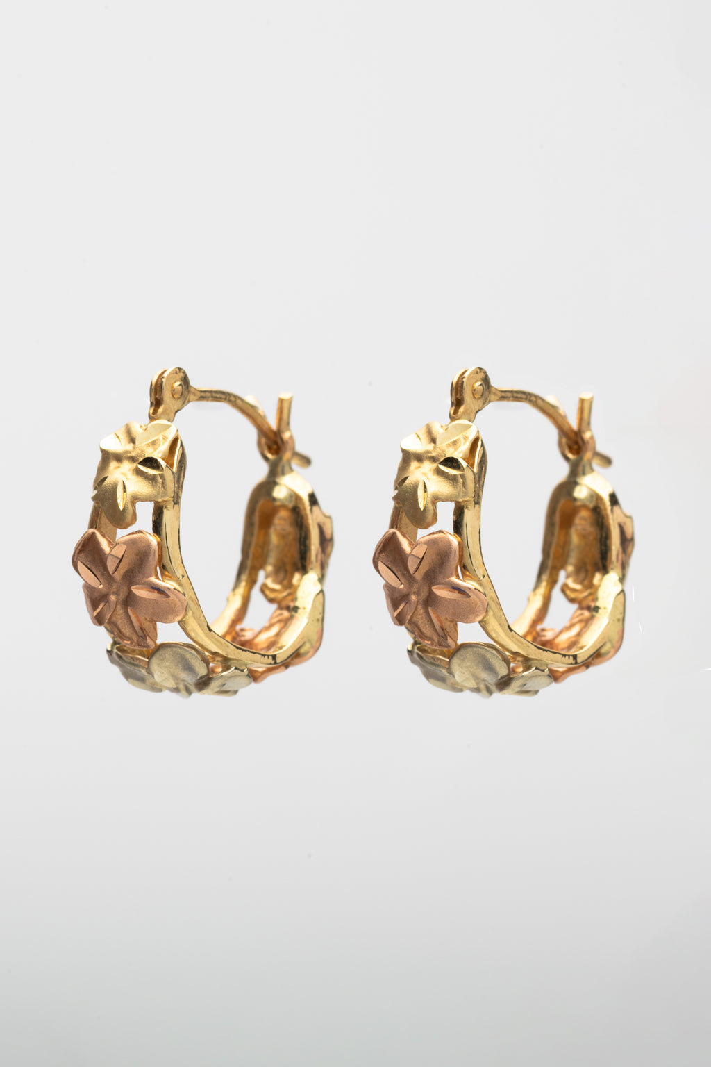 Tricolor Plumeria Basket Earrings