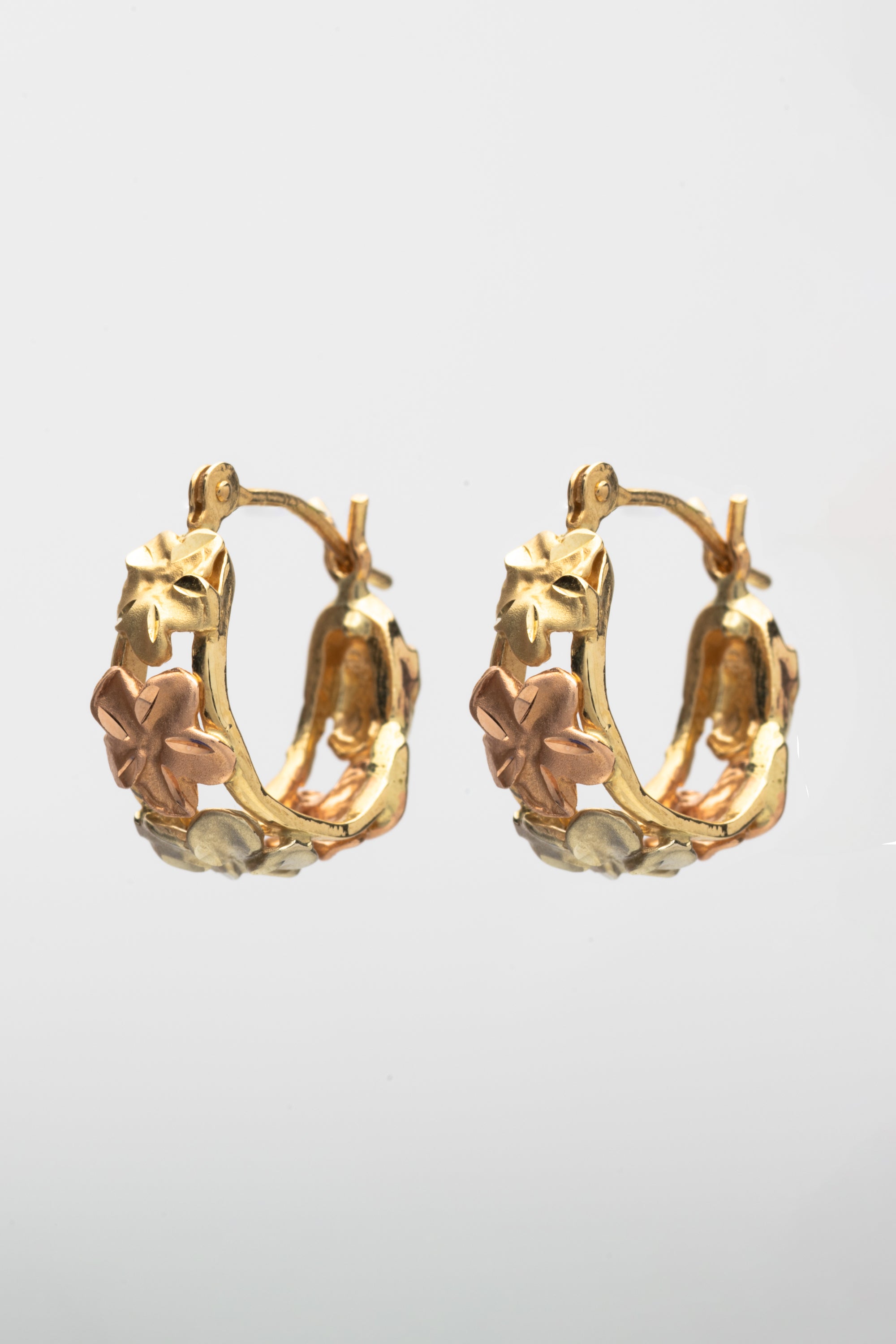 Tricolor Plumeria Basket Earrings