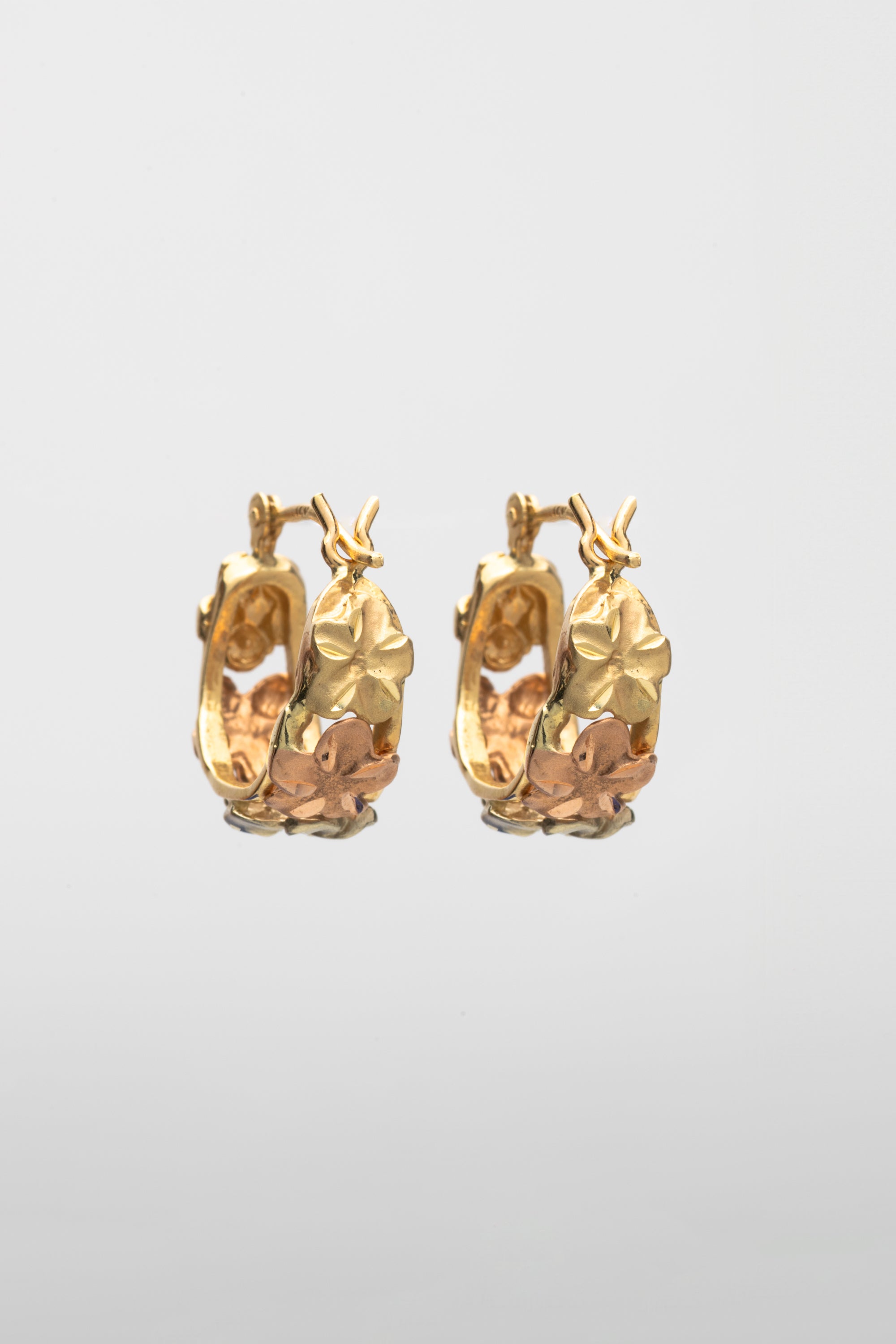 Tricolor Plumeria Basket Earrings