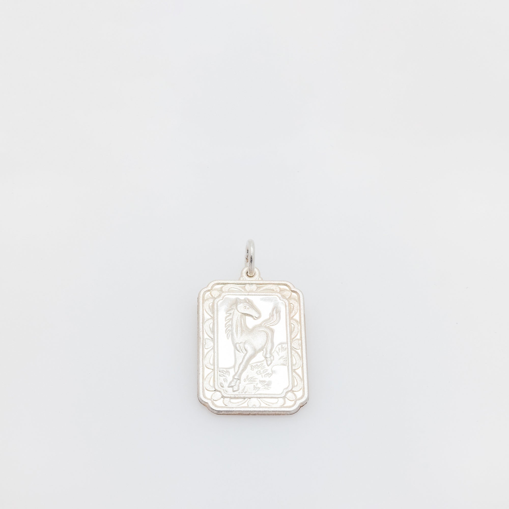 Year of the Horse Silver Coin Medallion Pendant