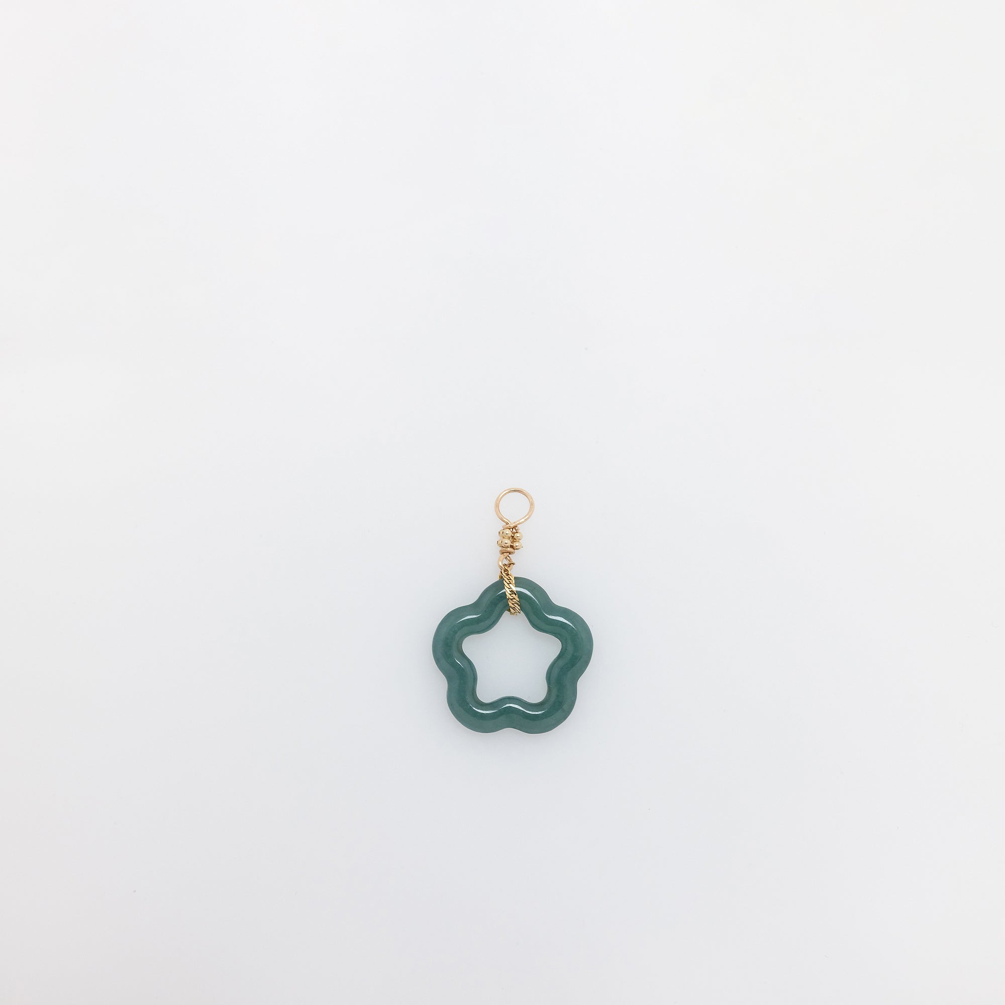 Jade Flower Outline Pendant