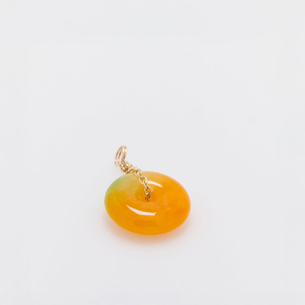 Mango Jade Donut Pendant