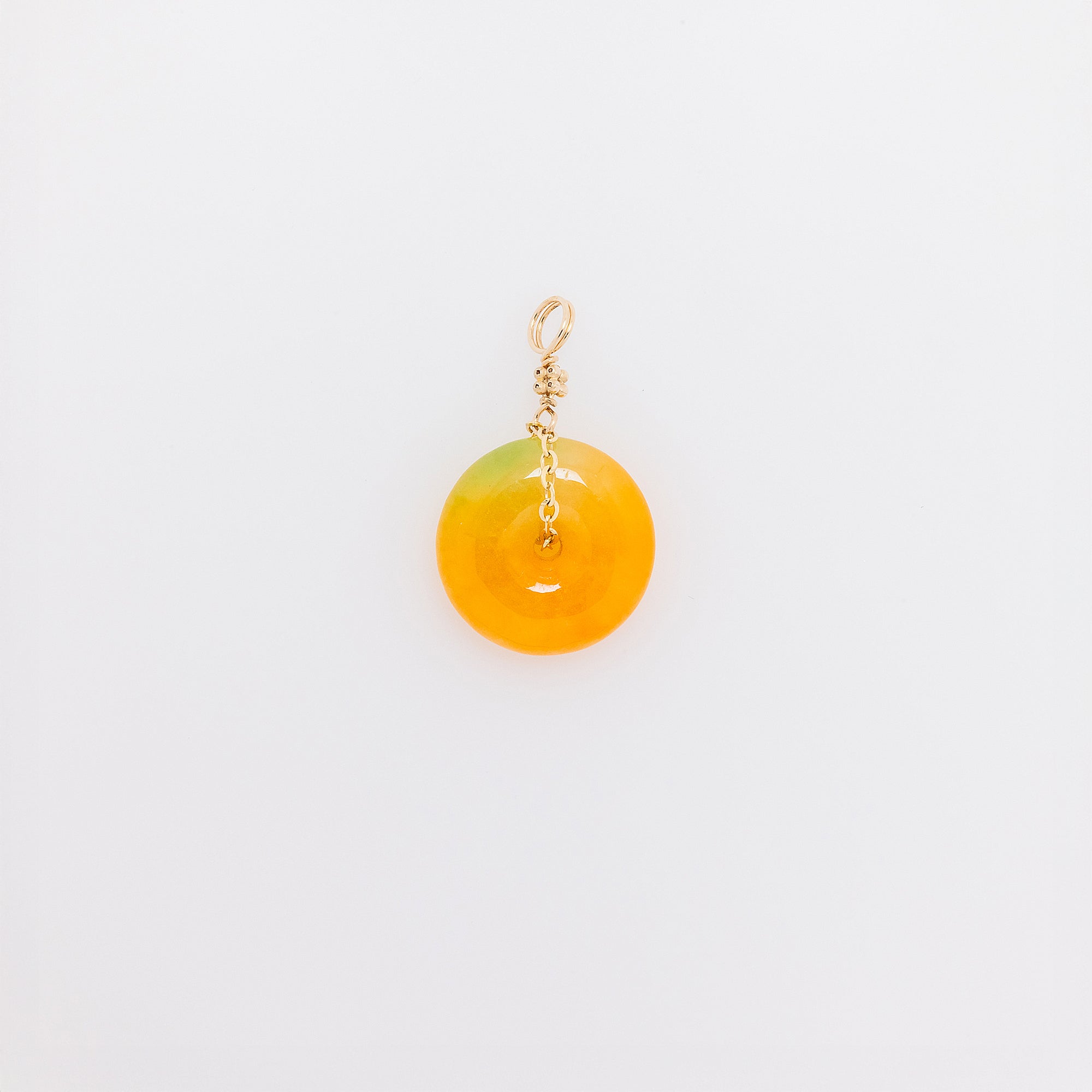 Mango Jade Donut Pendant