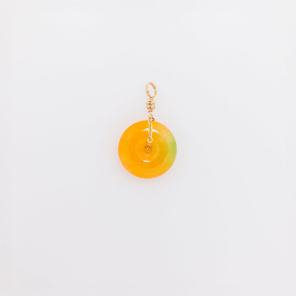 Mango Jade Donut Pendant