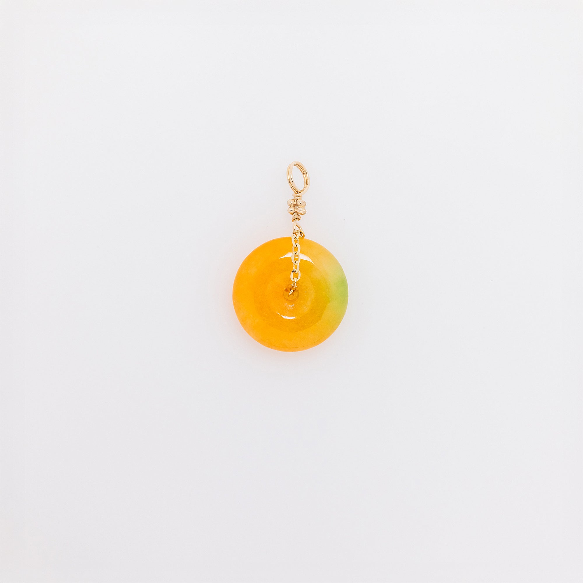 Mango Jade Donut Pendant