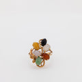 Multicolor Jade Cluster Ring