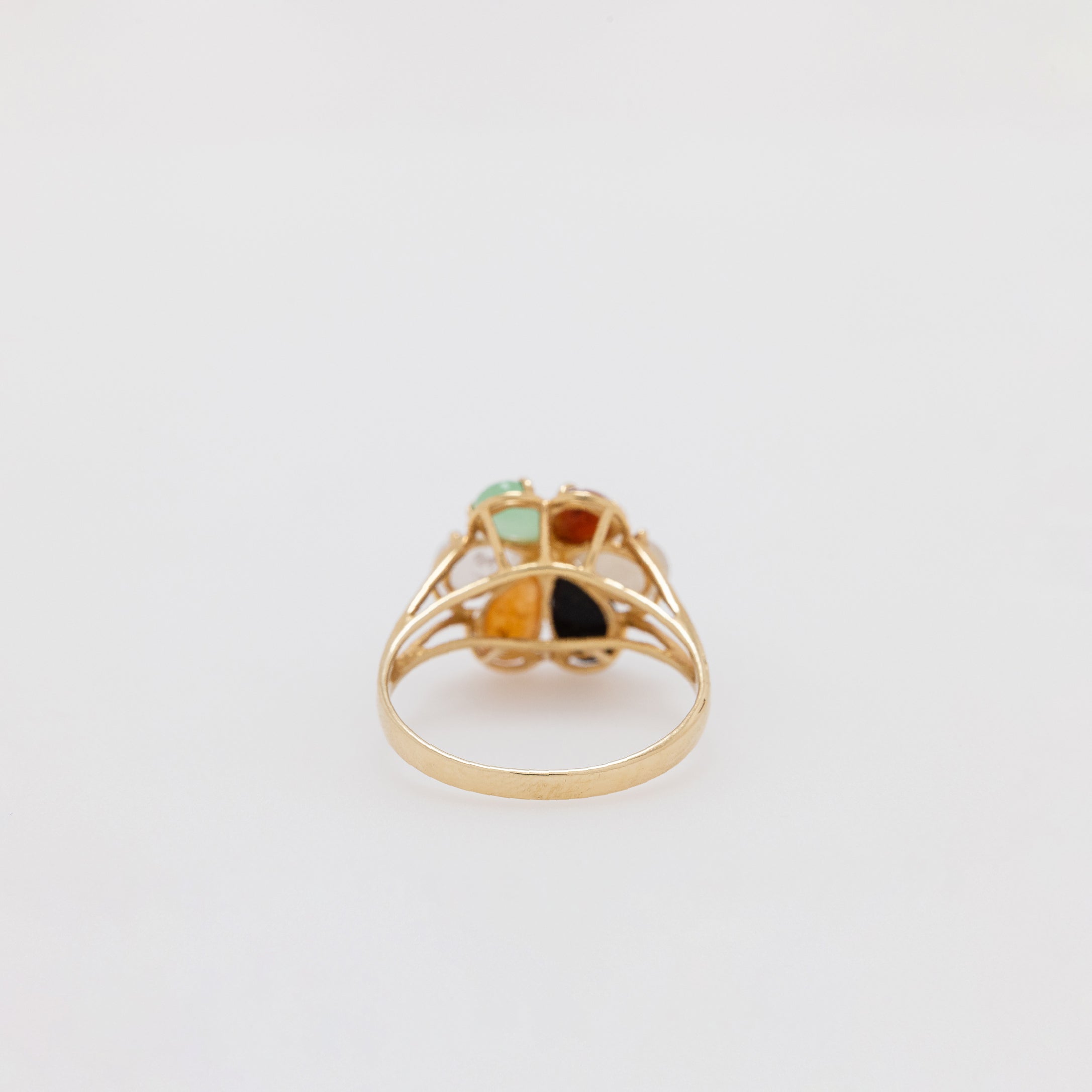 Multicolor Jade Flower Ring