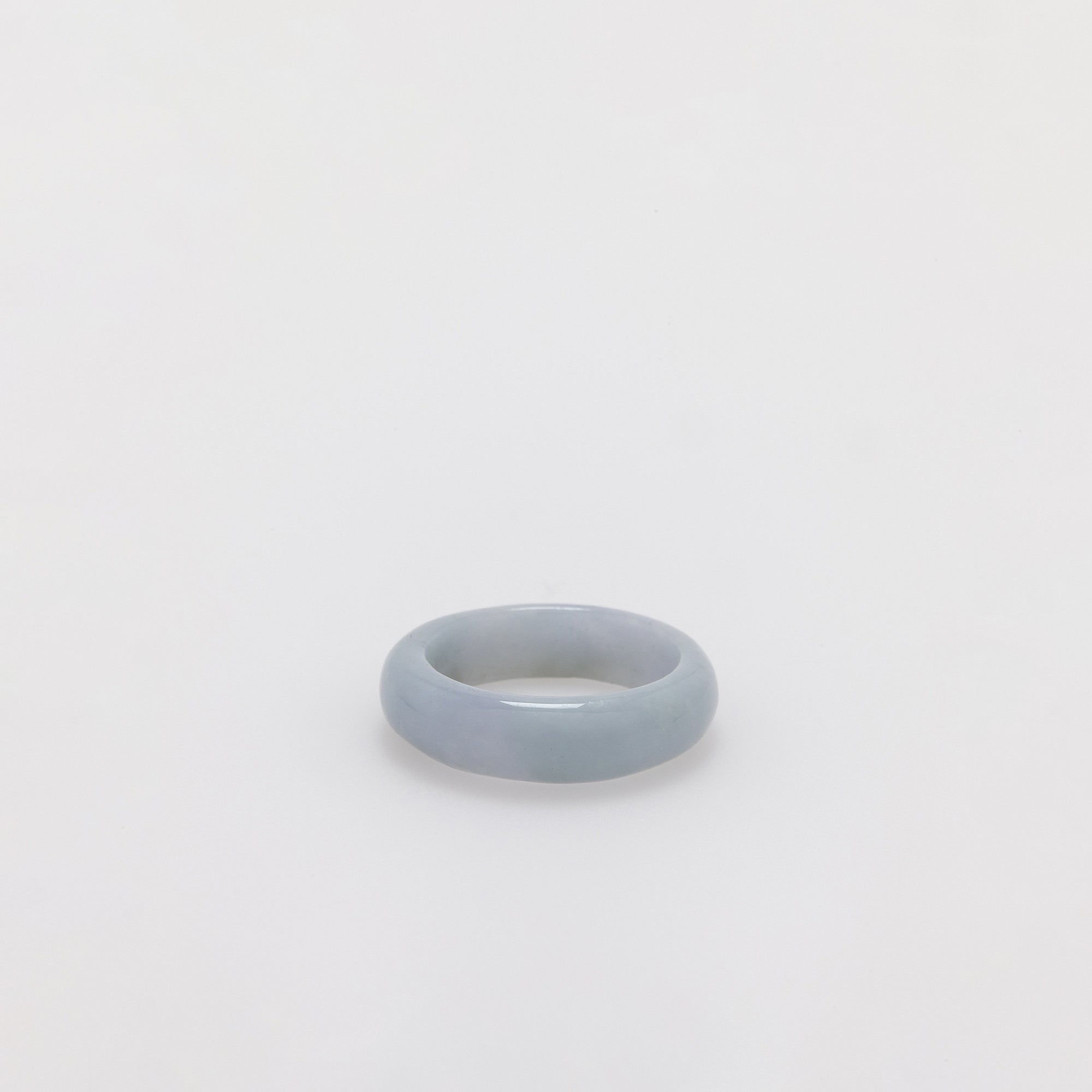 Thin Natural White Jade Ring Band