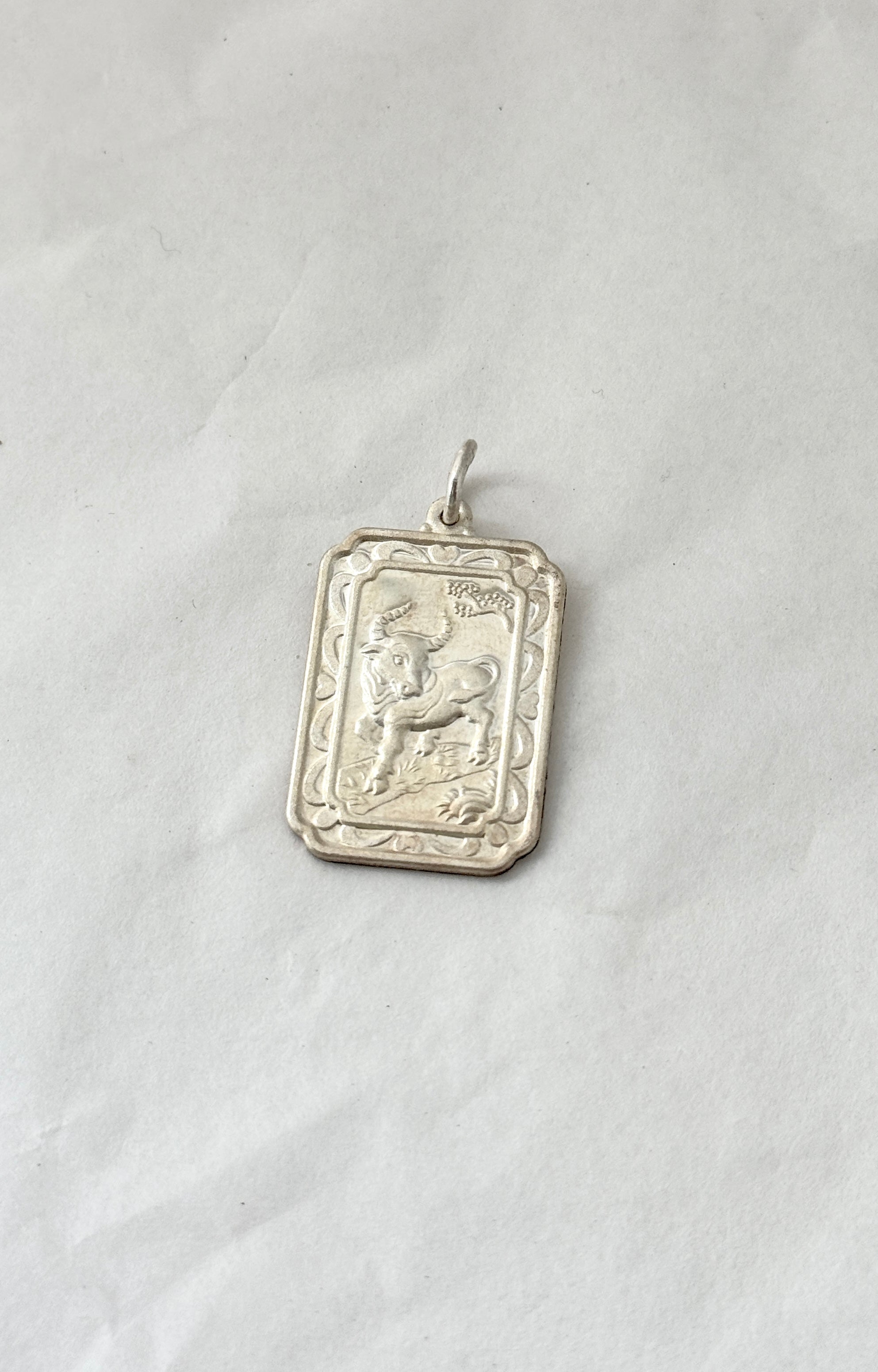 Year of the Ox Silver Coin Medallion Pendant