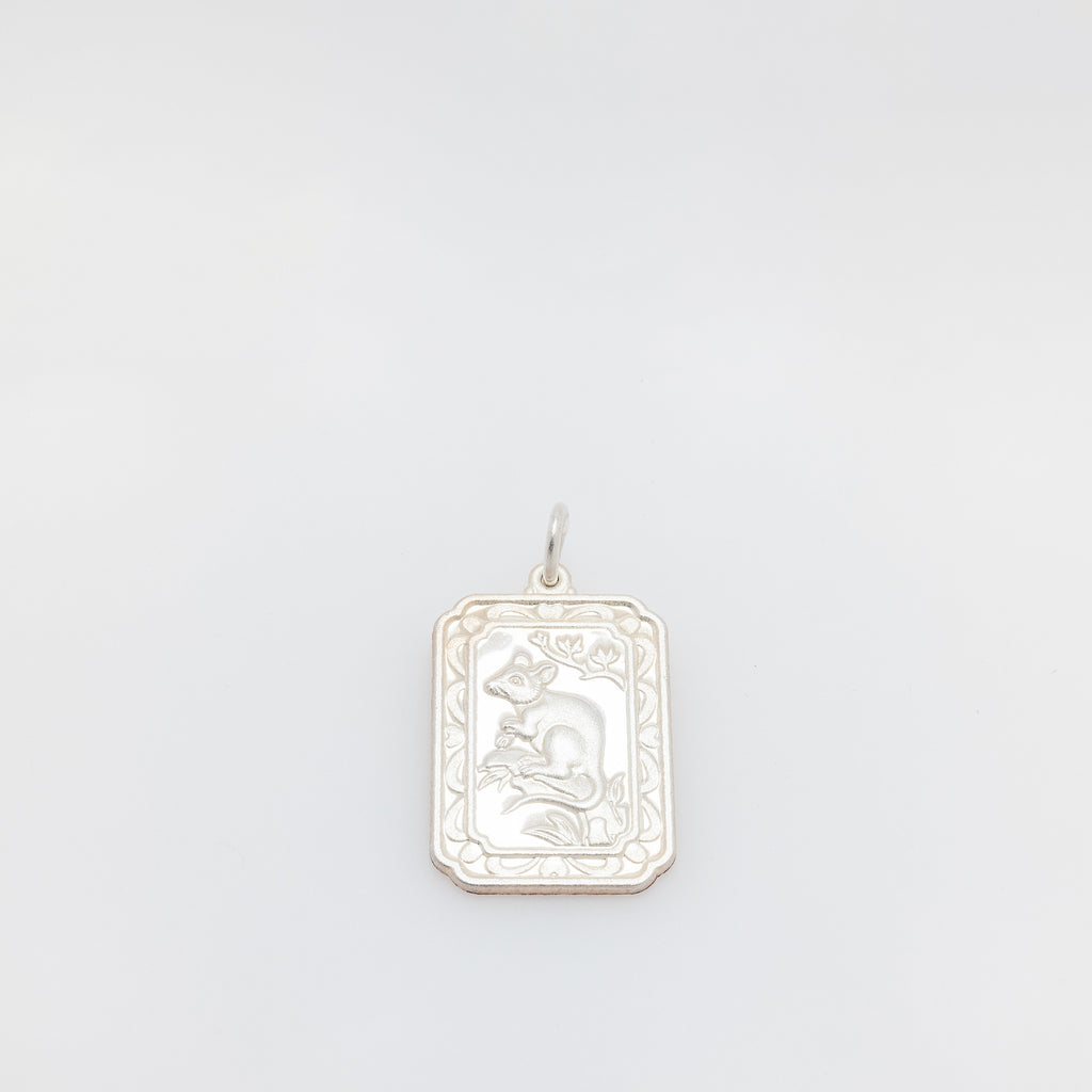 Year of the Rat Silver Coin Medallion Pendant