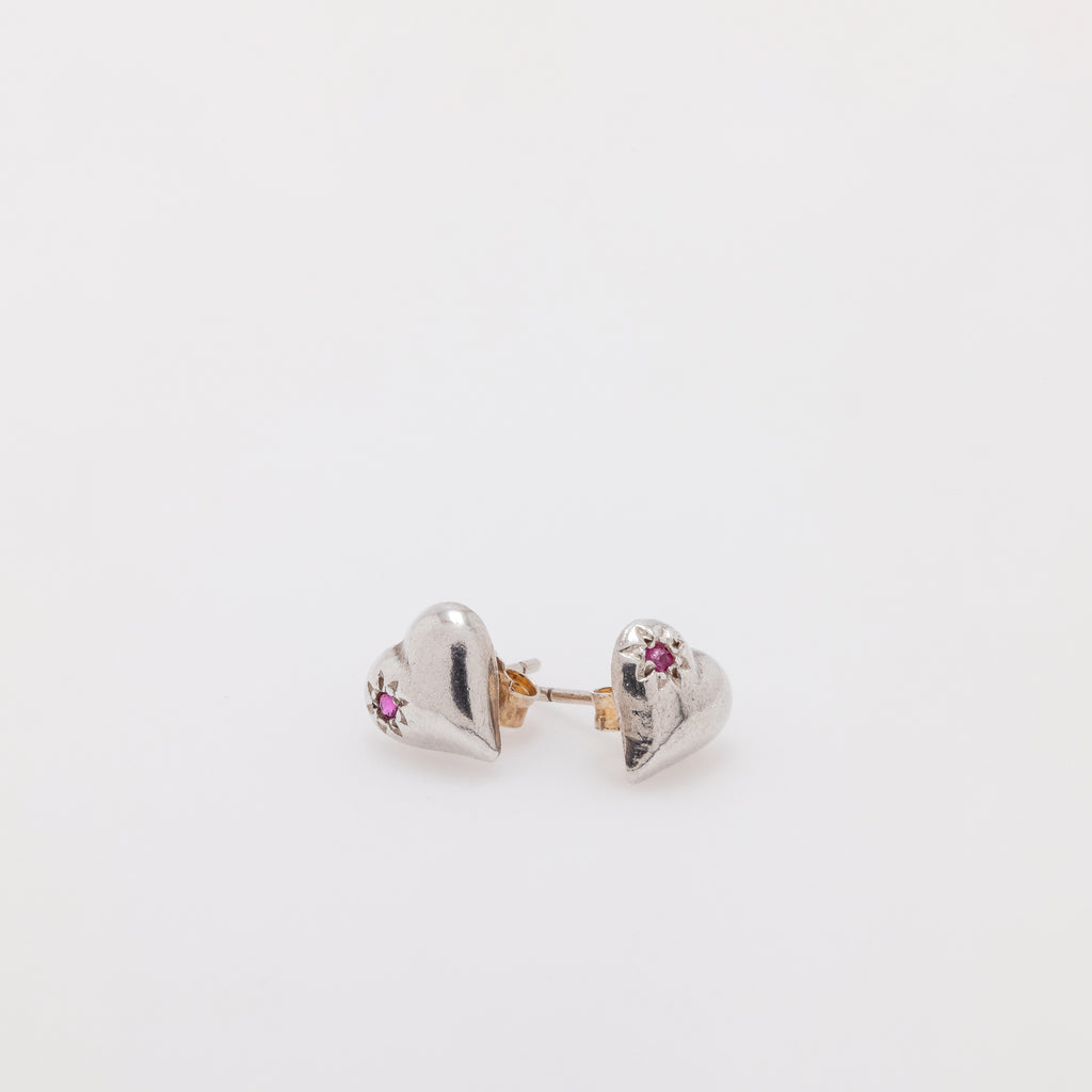 Mini Sunburst Heart Studs