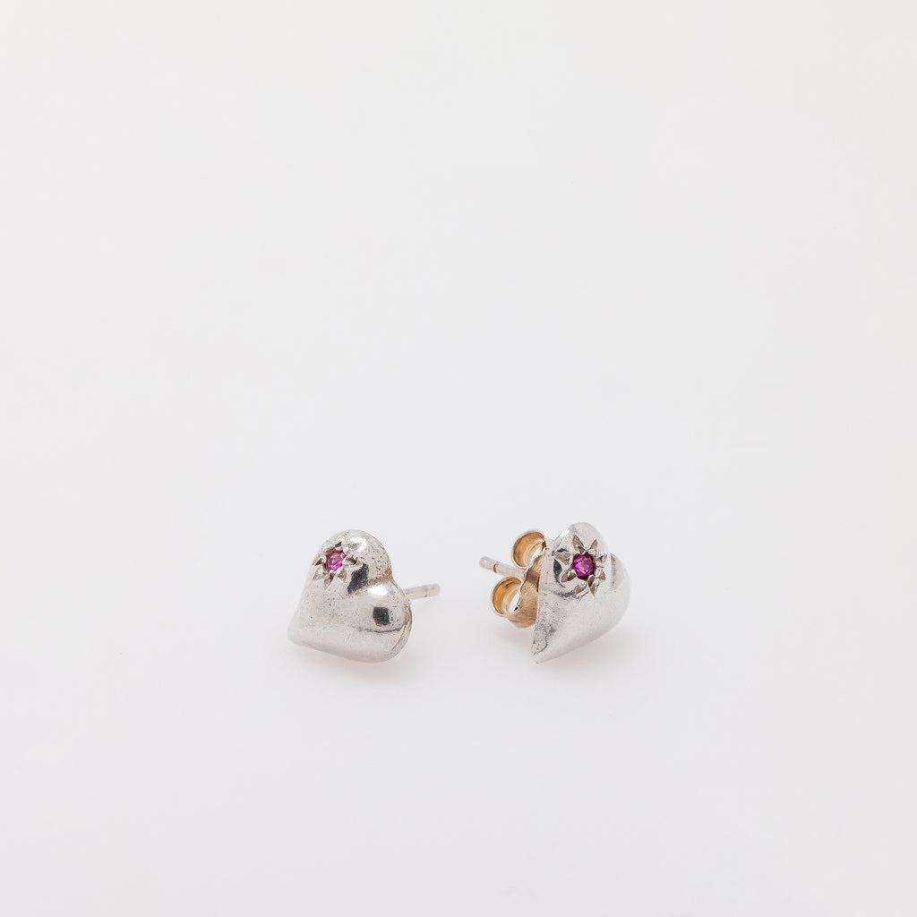 Mini Sunburst Heart Studs